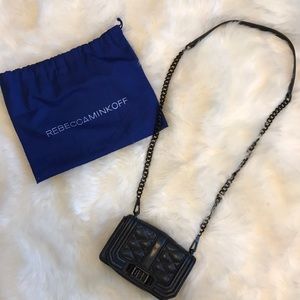 Rebecca Minkoff black mini love quilted crossbody